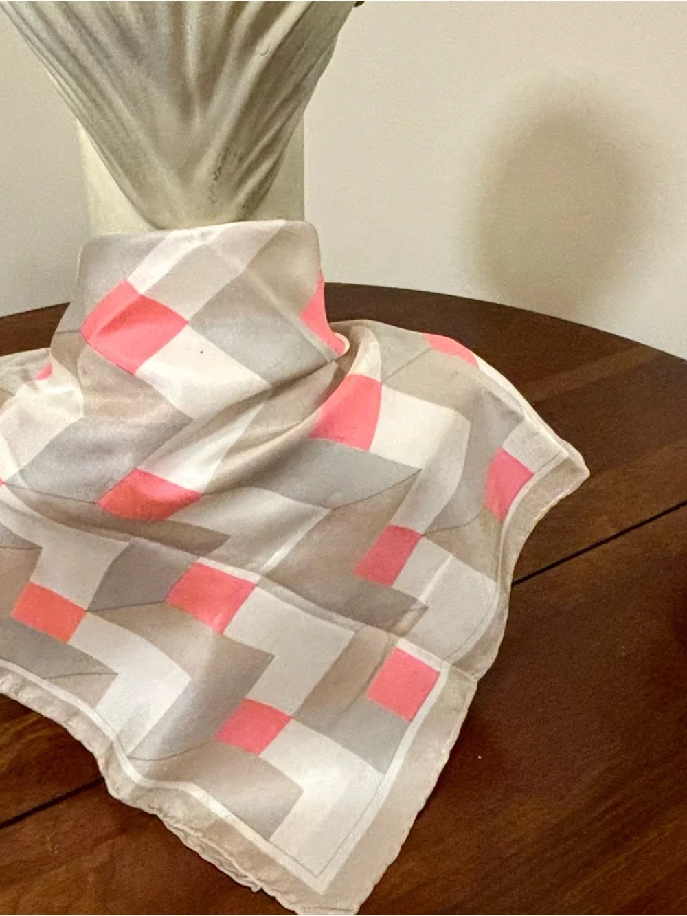 Vintage Burmel Silk Hand Rolled Square  Scarf Made In Italy